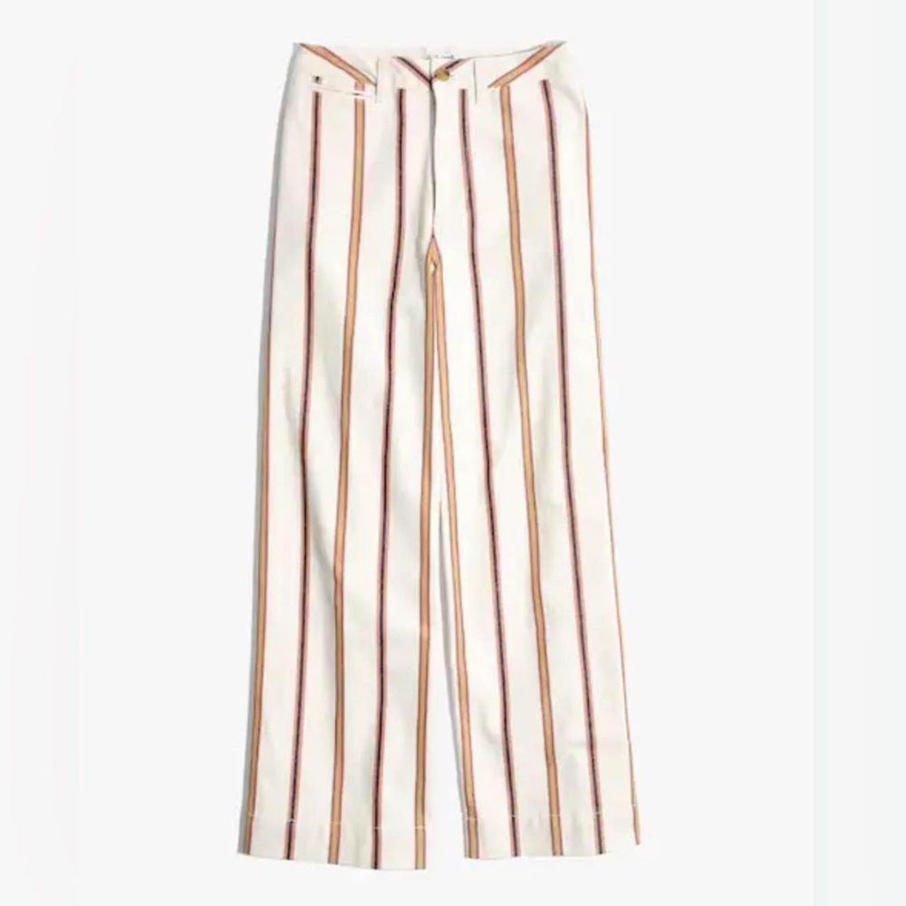 Madewell Emmett Wide Leg Crop Striped Pants 27